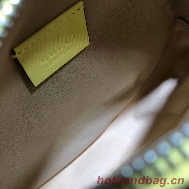 Gucci GG Marmont mini round shoulder bag 550154 Pastel yellow