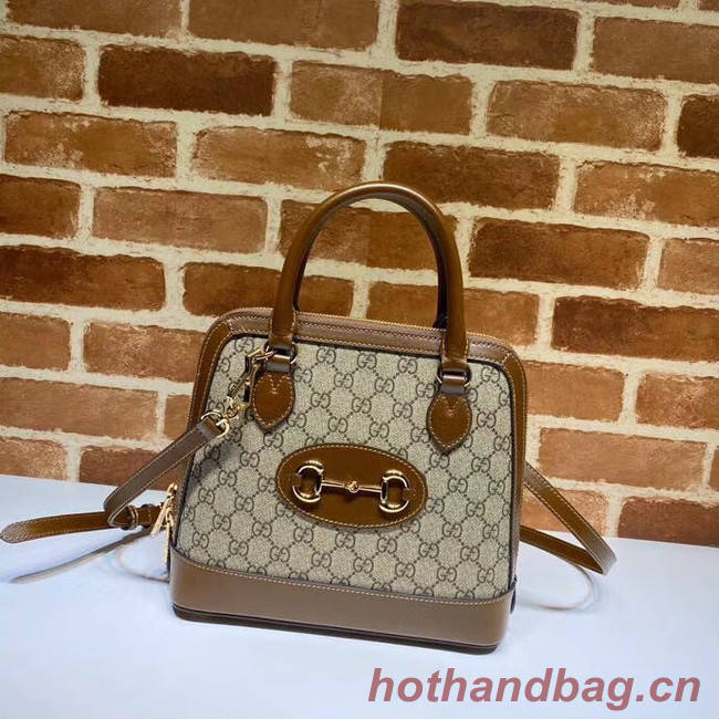 Gucci GG Supreme Canvas Top Handle Bag 621220 brown