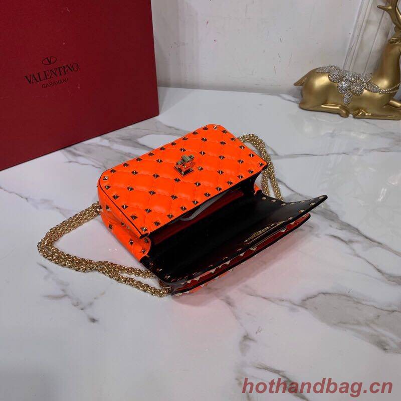 Valentino Garavani Rockstud Spike Original Leather Bag V0124 Orange
