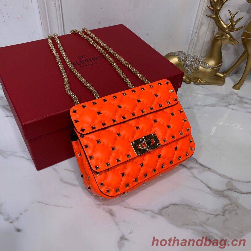 Valentino Garavani Rockstud Spike Original Leather Bag V0124 Orange