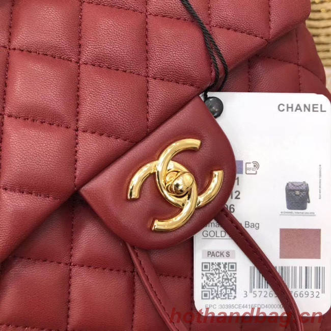 Chanel Backpack Sheepskin Original Leather 83431 Burgundy