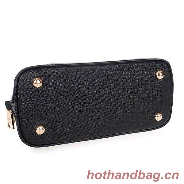 Prada Original Leather Medium Shell Bag P0837 Black