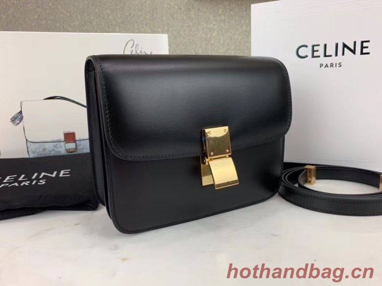 Celine Classic Box Teen Flap Bag Original Calfskin Leather 3379 Black