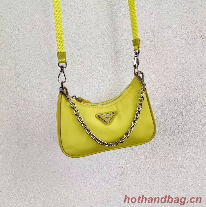 Prada Re-Edition nylon mini shoulder bag 1TT122 yellow