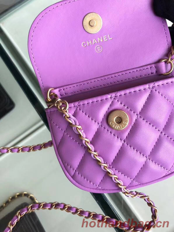 Chanel Sheepskin Original Leather Pocket AP1461 Lavender