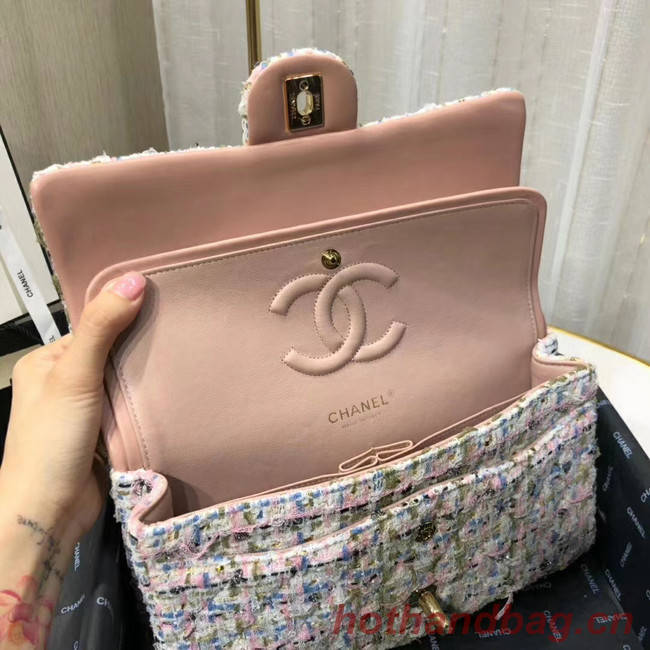 Chanel Original flap bag Twill soft A01112 pink