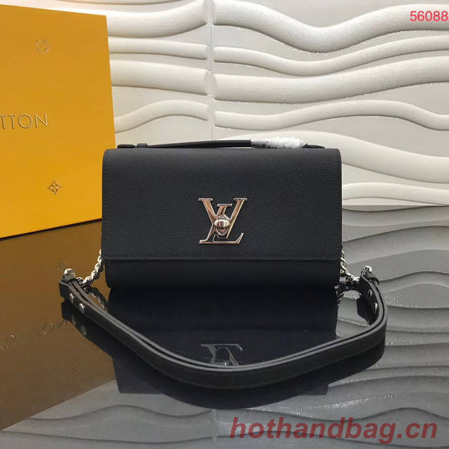 Louis Vuitton Original Grain calfskin LOCKME CLUTCH M56087 black