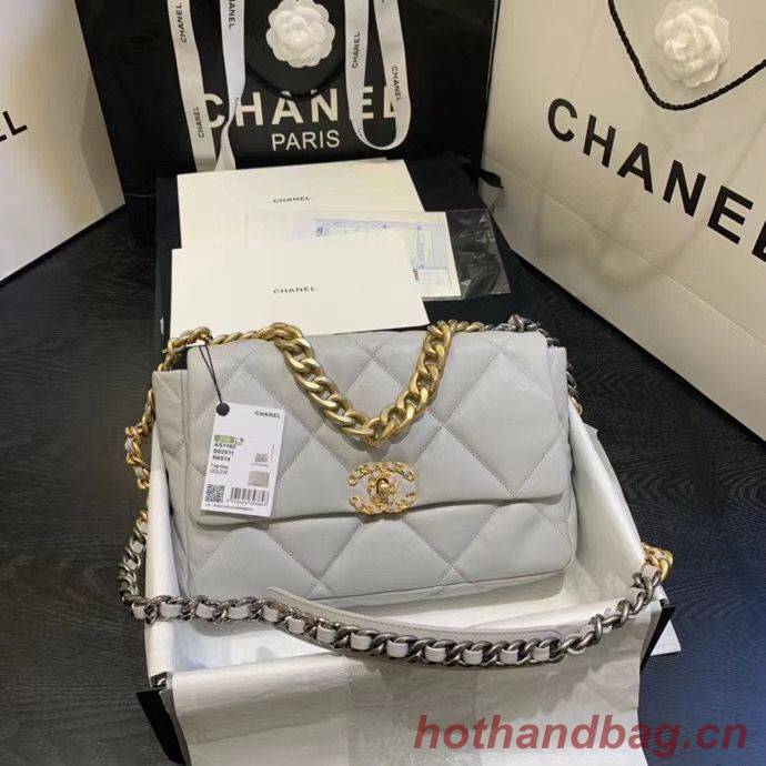 CHANEL 19 Flap Bag AS1160 AS1161 AS1162 Light Gray