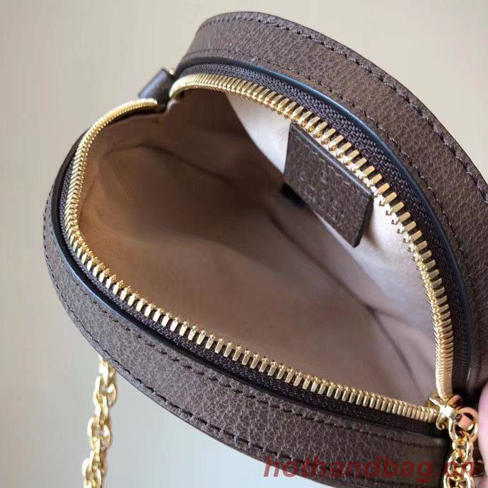Gucci Original Leather Ophidia mini GG round shoulder bag 171288 brown