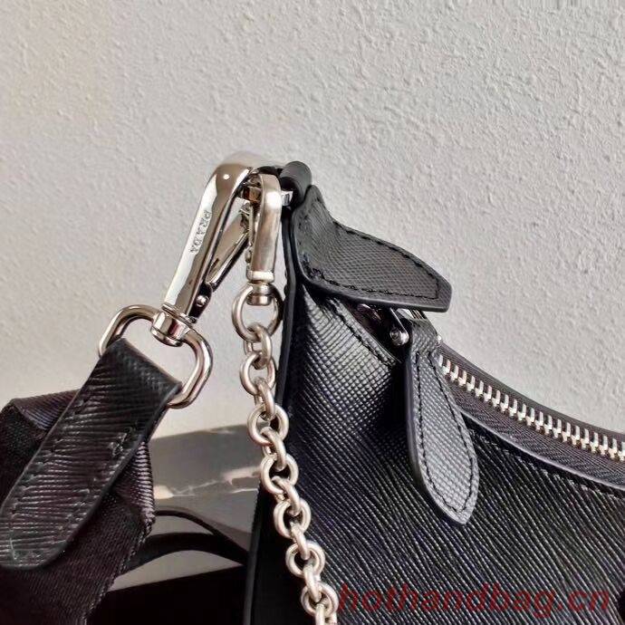 Prada Saffiano leather mini shoulder bag 2BH204 black