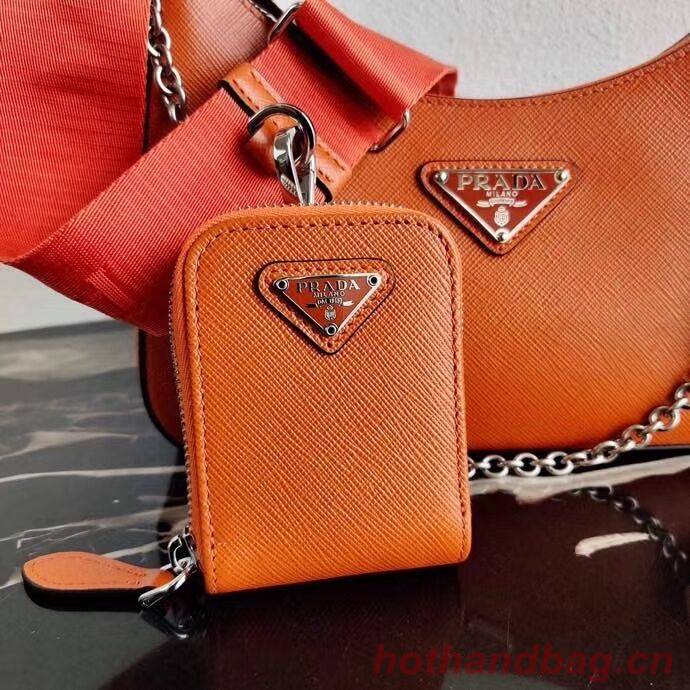 Prada Saffiano leather mini shoulder bag 2BH204 orange