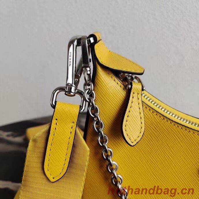 Prada Saffiano leather mini shoulder bag 2BH204 yellow