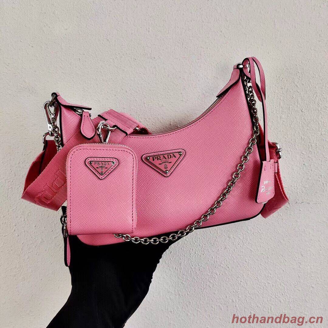 Prada Saffiano leather mini shoulder bag 2BH204 pink