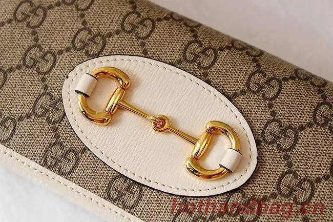 Gucci Horsebit 1955 wallet with chain 621892 white