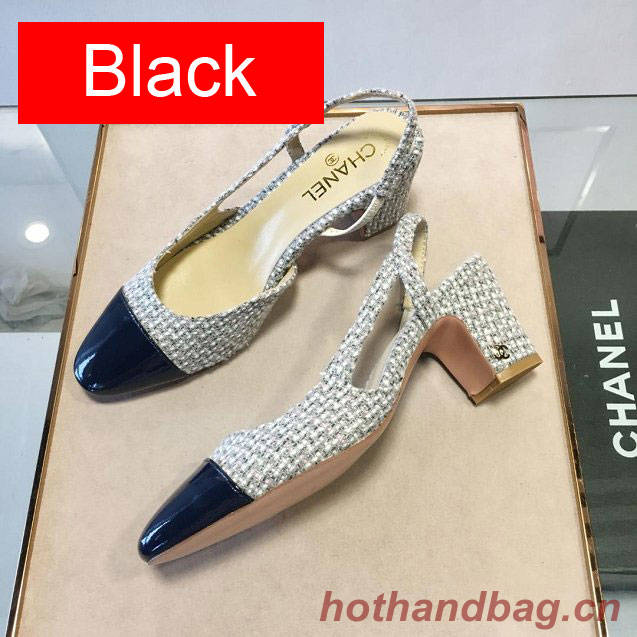 Chanel tweed slingbacks 55mm heel G31318 beige&pink