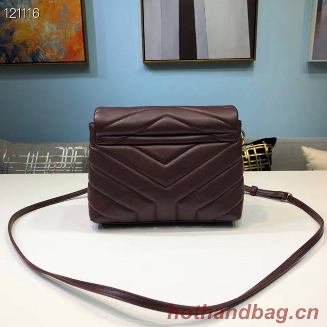 Yves Saint Laurent Calfskin Leather Tote Bag 467072 Wine
