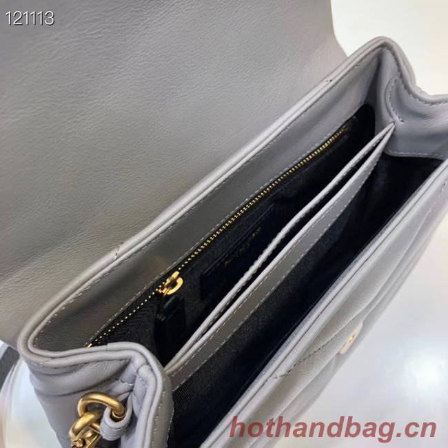 Yves Saint Laurent Calfskin Leather Tote Bag 467072 grey