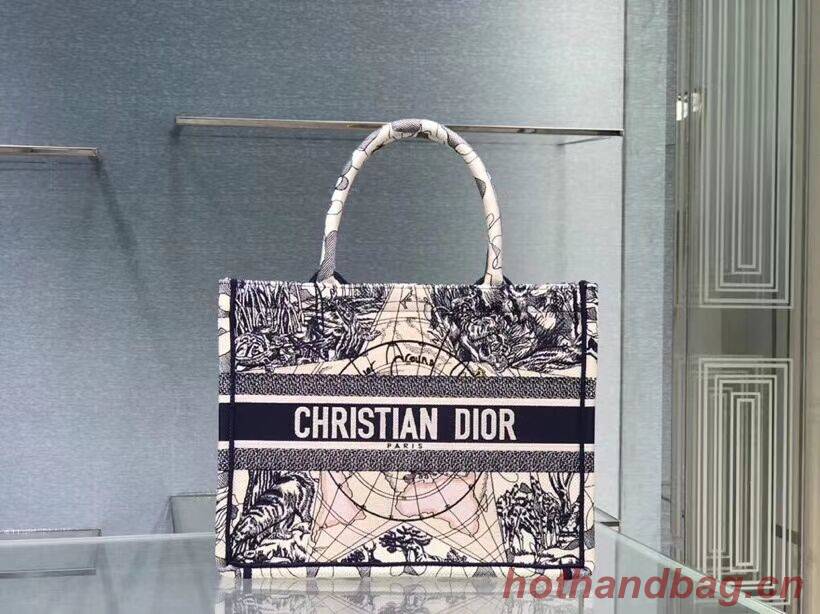 DIOR BOOK TOTE EMBROIDERED CANVAS BAG C1287-18