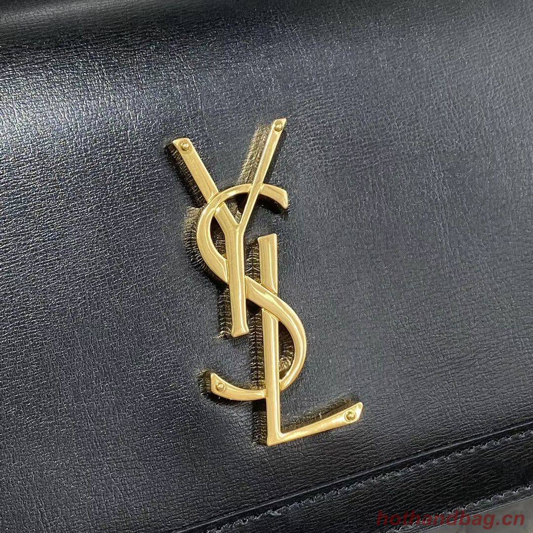 Yves Saint Laurent Calfskin Leather Shoulder Bag Y635627-2 black