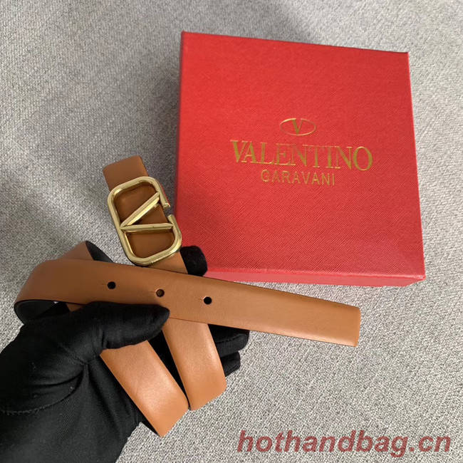 Valentino Leather Belt wide 2.0CM 3599 brown