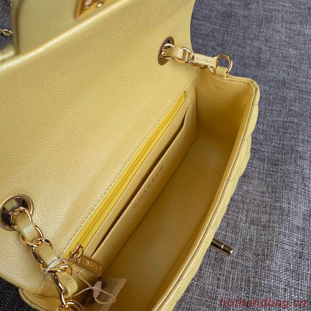 Chanel Original Lather Flap Bag AS1792 Lemon