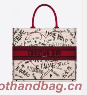 DIOR BOOK TOTE EMBROIDERED CANVAS BAG C1286-19