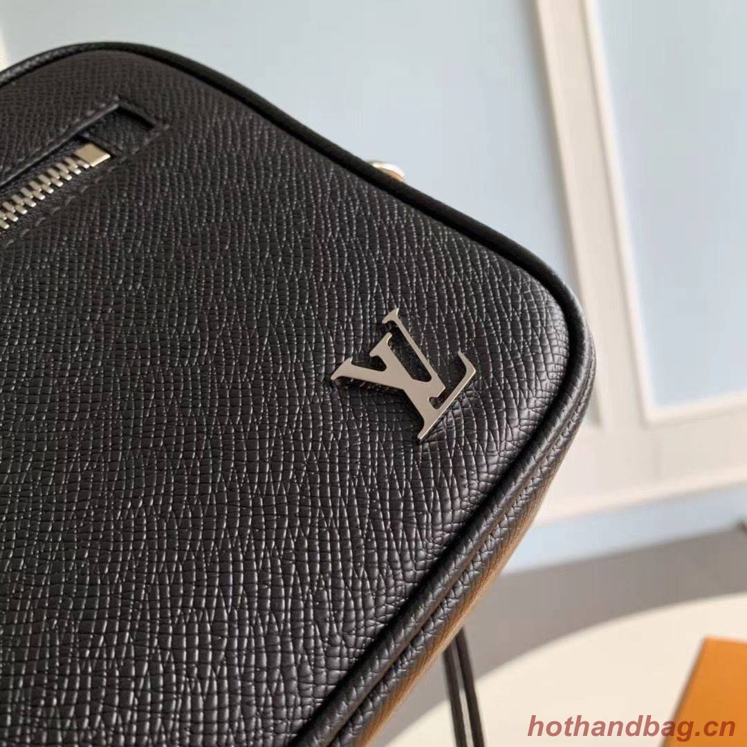 Louis Vuitton Original Taiga Leather Pochette Kasai Handle Bag M30441 Black