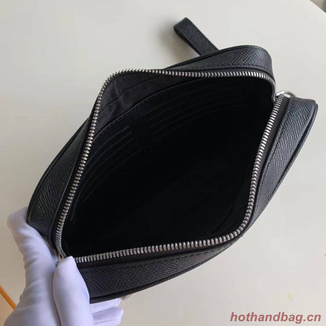 Louis Vuitton Original Taiga Leather Pochette Kasai Handle Bag M30441 Black
