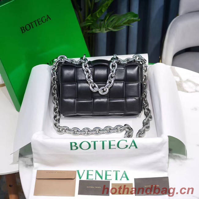 Bottega Veneta THE CHAIN CASSETTE Expedited Delivery 631421 black & Hardware: Silver finish