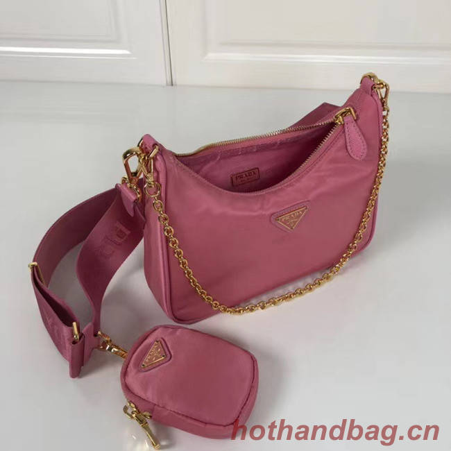 Prada Re-Edition nylon shoulder bag 1BH204 rose