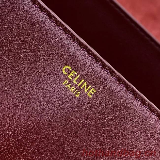 Celine LARGE SOFT 16 BAG IN SUPPLE GRAINED CALFSKIN 194043 Burgundy