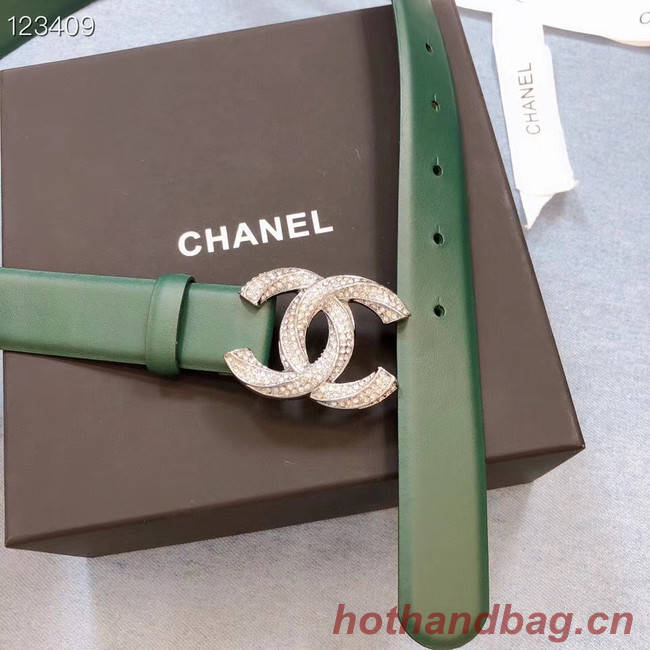 Chanel Original Calf Leather 3602 green&Silver
