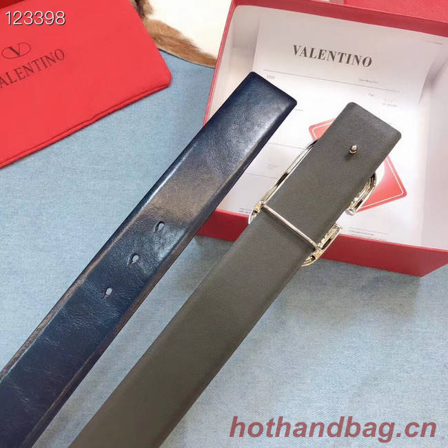 Valentino Original Calf Leather Belt wide 4.0CM 3603 blue