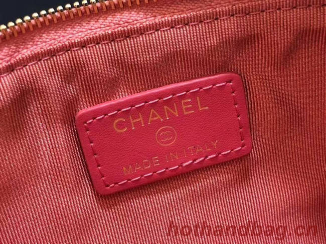 Chanel Calfskin Leather Card packet & Gold-Tone Metal A81598 pink