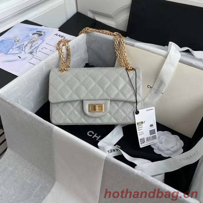 Chanel 2.55 Calfskin Flap Bag A37586 light grey