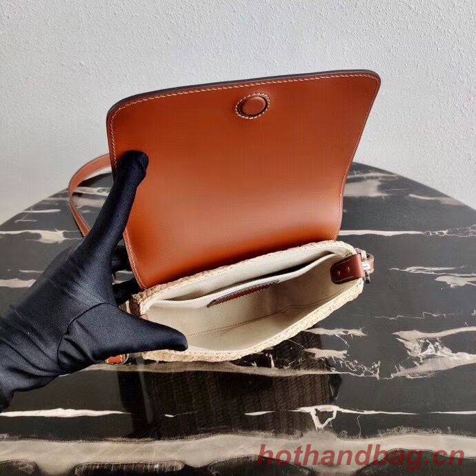 Prada Saffiano leather mini shoulder bag 2BD043 brown