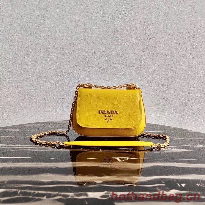 Prada Saffiano leather shoulder bag 2BD275 yellow