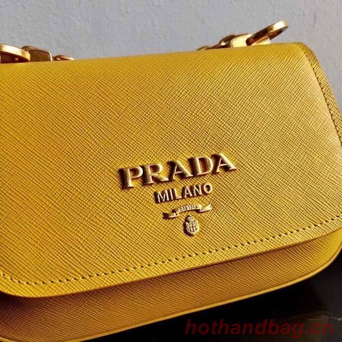 Prada Saffiano leather shoulder bag 2BD275 yellow