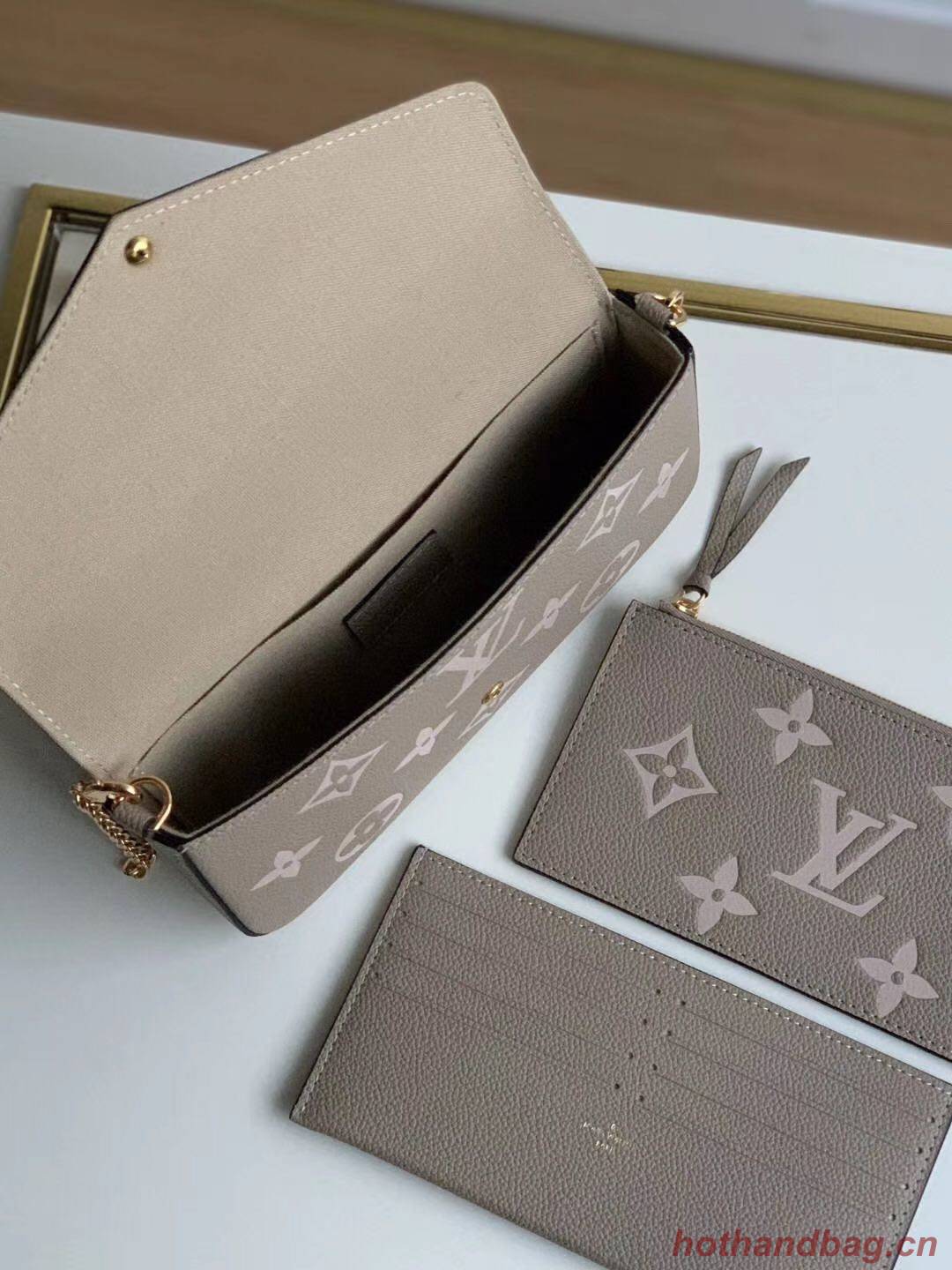 Louis Vuitton Original POCHETTE FELICIE Chain Bag M69977 grey