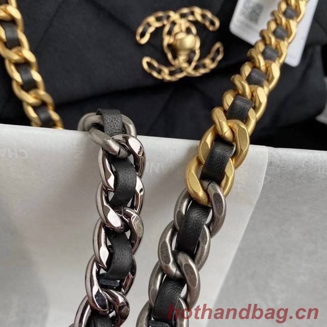 Chanel 19 flap bag velvet AS1160 black
