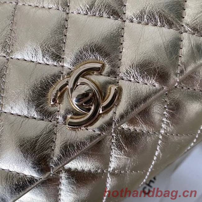 Chanel Small Flap Bag with Top Handle 92990 GOLD