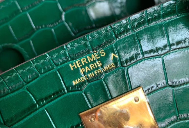 Hermes Birkin Bag Original Leather crocodile HBK35 green
