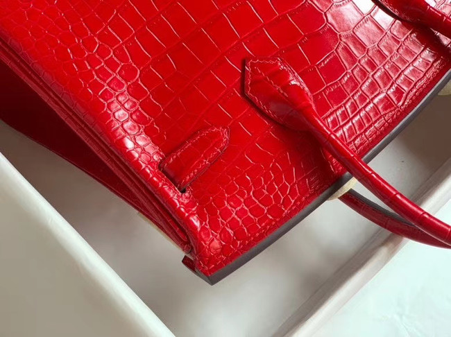 Hermes Birkin Bag Original Leather crocodile HBK35 red