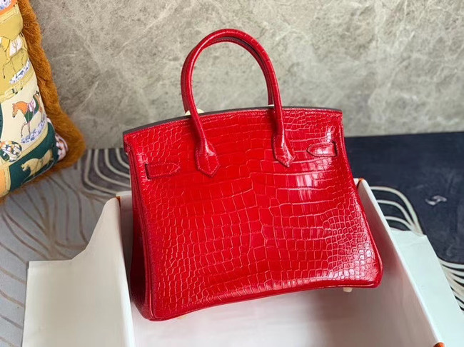 Hermes Birkin Bag Original Leather crocodile HBK35 red