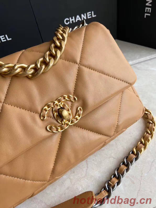 Chanel 19 flap bag AS1160 brown