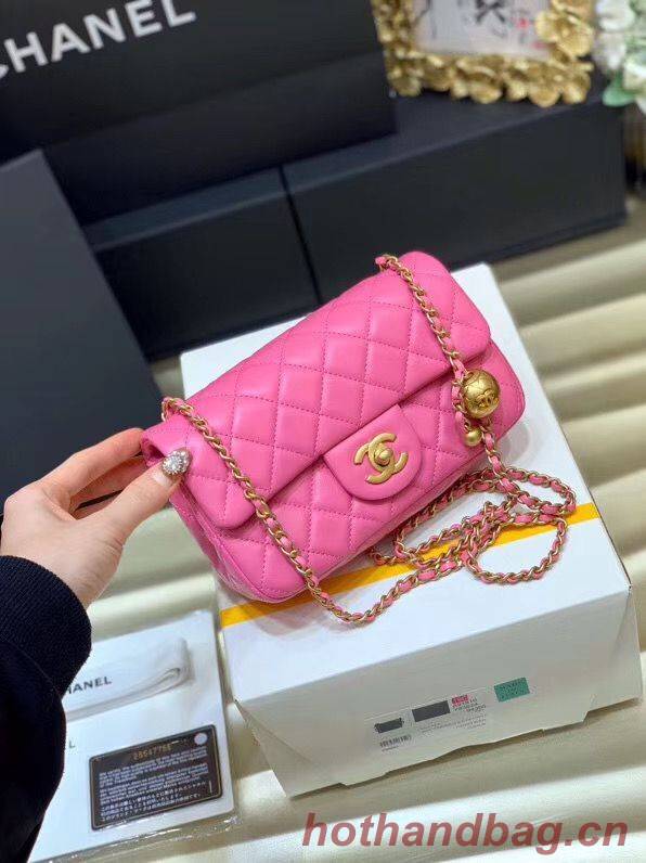 Chanel MINI Flap Bag Original Sheepskin Leather AS1787 Pink