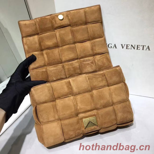 Bottega Veneta PADDED CASSETTE BAG suede 591970 brown