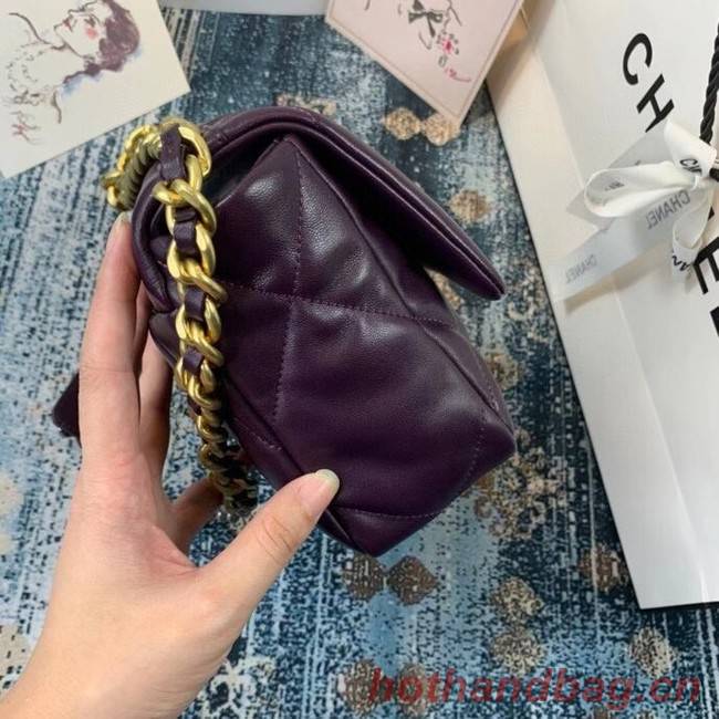 Chanel 19 flap bag AS1160 deep purple