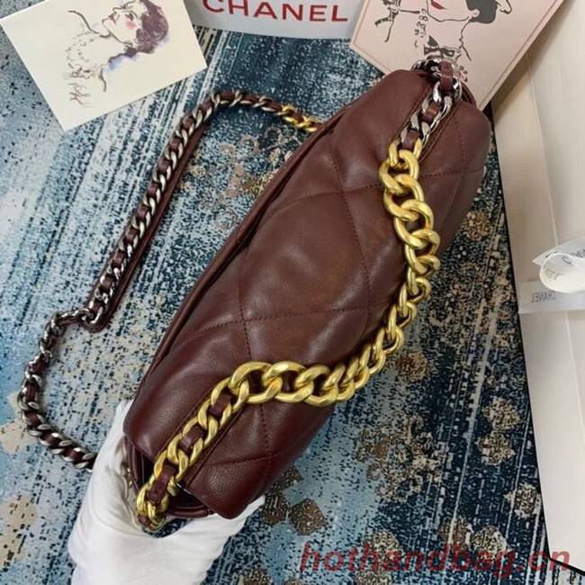 Chanel 19 flap bag AS1161 Burgundy