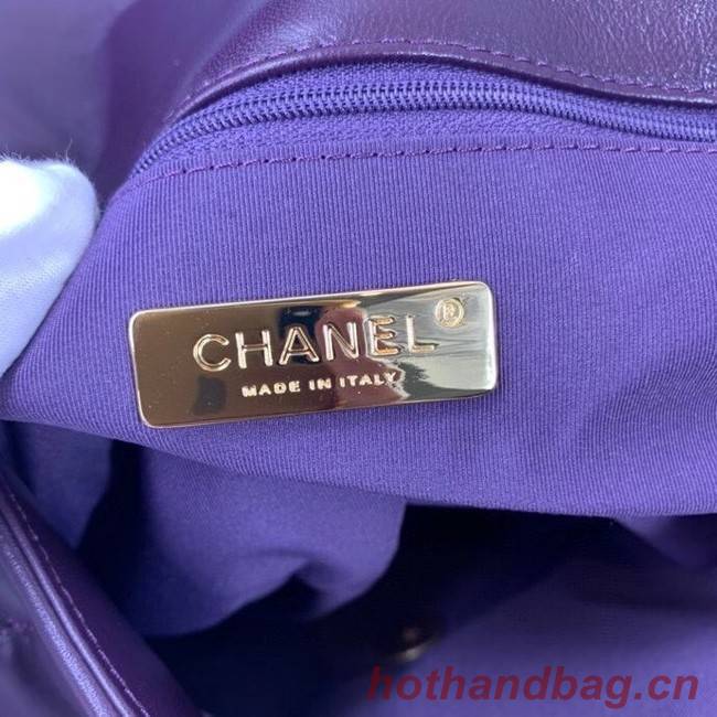Chanel 19 flap bag AS1162 deep purple